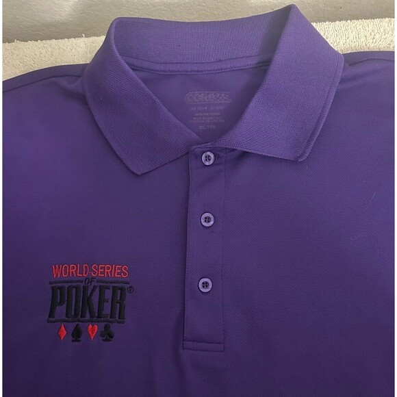 World Series of Poker Men's XXL Purple Embroidered WSOP Logo Polo Shirt - Picture 4 of 9